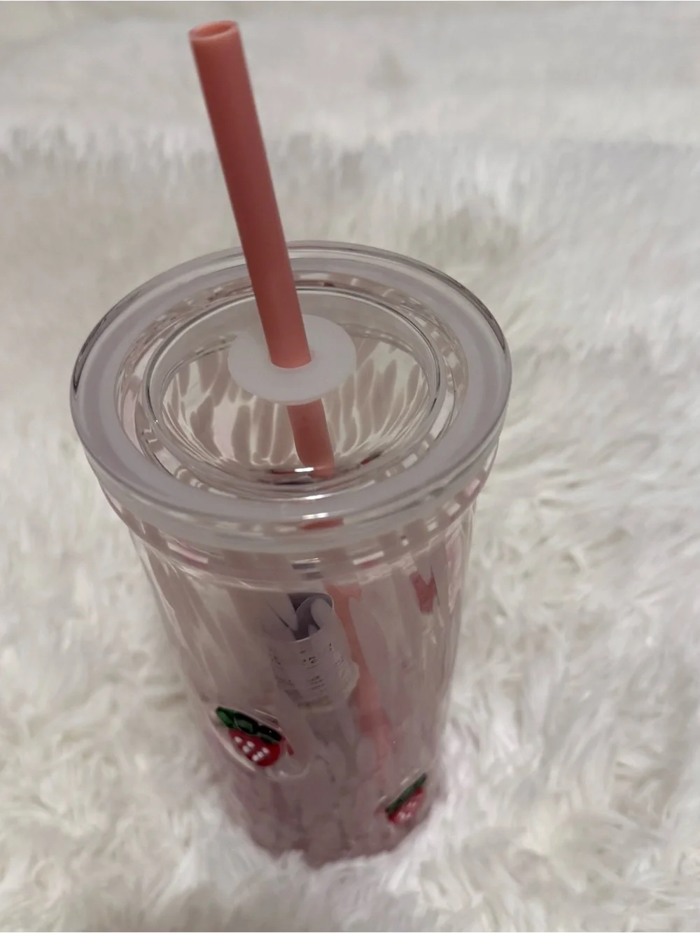Starbucks Pink Strawberry Glass Tumbler with Pink Straw - Picture 4 of 5